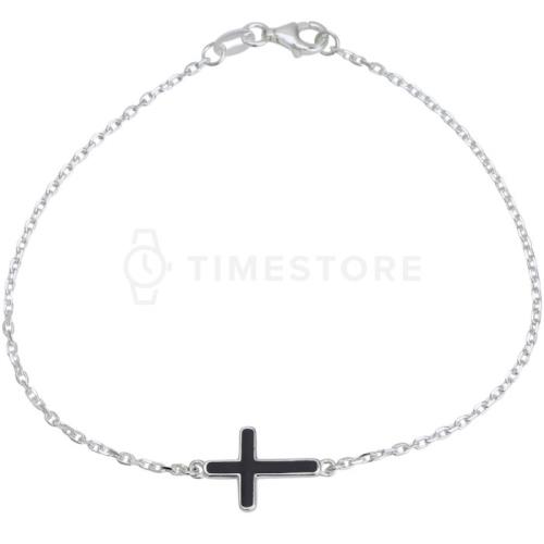 Strieborný náramok s krížikom TS-BR-0056