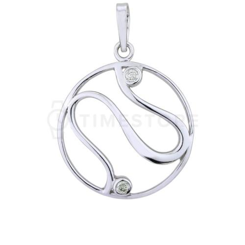 Okrúhly strieborný prívesok s diamantom TS-PE-0015